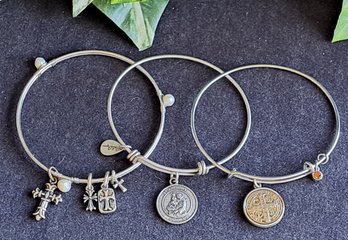 Trio Of Christian Themed Silver Tone Charm Style Bracelets: Bella Ryann And More