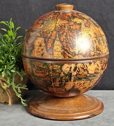 Vintage 1960's World Globe Ice Bucket Made In Italy By Mercurio D'Oro