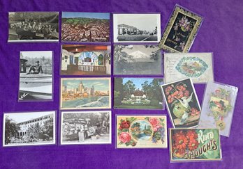Collection Of Vintage Postcards Victorian Style And California Travel Cards