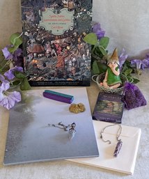Fairy Realm Items Including: Magical Messages From The Fairies Oracle Cards, Aquamarine Pendulum, & More