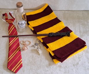 Replica Harry Potter Accessories: Scarf, Tie, Golden Snitch Key Chain/ Pic Holder, Ron Weasley Wand & More