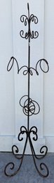 Weathered, Rusted, Wrought Iron Bottle Rack 57 Inches Tall