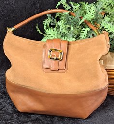 Talbots Leather Bag With Goldtone Accents