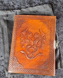 NWOT Leather, Hand Bound Dragon Journal/ Book Of Shadows