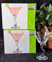8 Z Stem Martini Glasses By Libby New In Boxes