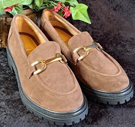 Kelly And Kate Brown Suede Loafers Like New