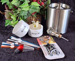 Bar Accoutrements ( Word Of The Day ) Includes Stainless Ice Bucket, Fab Lionhead Spout & More