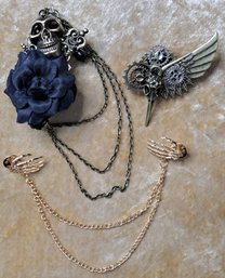 Trio Of Steampunk Pins/ Brooches New!