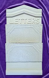 Rustic Style Wall Hanging Letter Box In Off White Crackle Finish