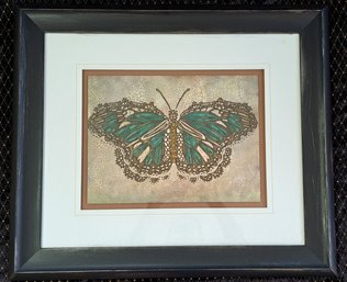 Beautifully Framed And Double Matted Butterfly Print 29 X 26