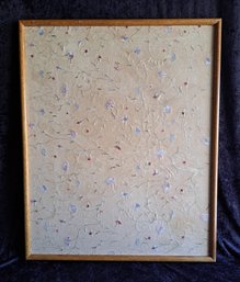 Floral Embroidered Ultrasuede Cloth Covered Bulletin Board 27 X 33