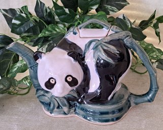 Vintage Chinese Ceramic Panda Teapot