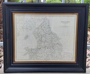 Framed Vintage Look Map Of England And Wales