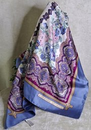 Adrienne Vittadini Vintage Flowered Silk Scarf 36 X 36