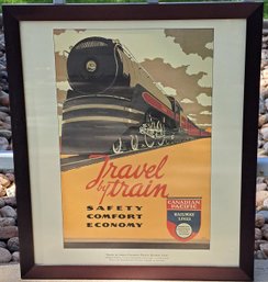Vintage Framed Canadian Railway Poster