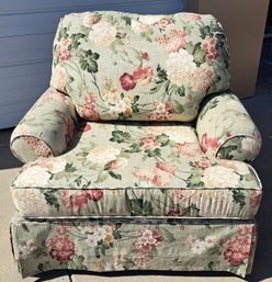 Beautiful English Cottage Style Overstuffed Floral Chair
