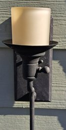 Wall Mounted Electric Candle Sconce In Matt Black Finish