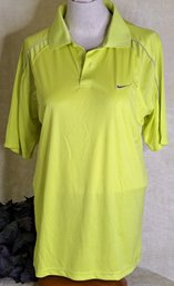NWT Men's Neon Yellow Nike Sports Fashion Dry- Fit Golf Shirt Size XXL