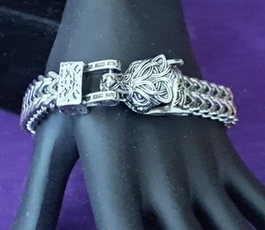 NWOT Men's Stainless Steel Celtic Dragon Clasp Bracelet 8 Inches Long