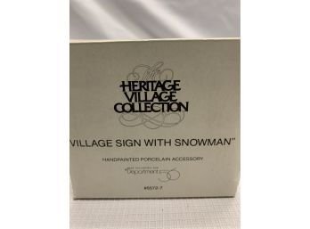 Department 56 'village Sign With Snowman' # 5572-7