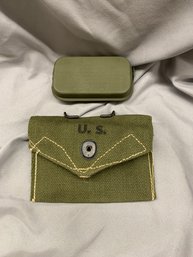 WWII U.S. M1942 BANDAGE POUCH W/ CARLISLE BANDAGE