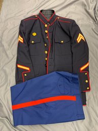 U.S. MARINE CORPS DRESS BLUE UNIFORM, 1980'S