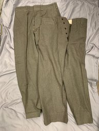 X2 U.S. MARINE CORPS SERVICE GREEN TROUSERS, WW2 ERA