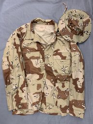 U.S. BDU CHOCOLATE CHIP CAMO JACKET WITH BOONIE CAP