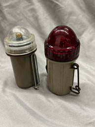 TWO D-31 FULTON SURVIVAL BEACON LIGHT