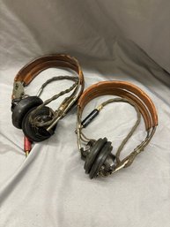 SET OF TWO MILITARY US COMMUNICATION HEADSETS