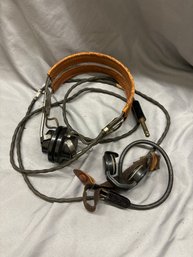 WWII ERA US SIGNAL CORPS COMMUNICATION HEADSETS WITH THROAT MICROPHONE