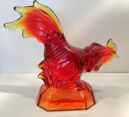 LE Smith Art Glass Rooster