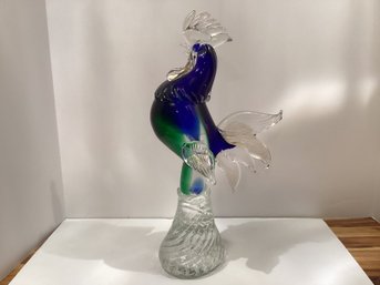 Beautifully Blue Murano Rooster