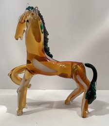 Vintage Glass Art Horse
