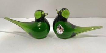 Pair Of Pilgrim Glass Birds