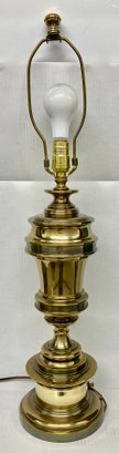 SOLID BRASS Very HEAVY Vintage STIFFEL Lamp Base--Works Well---No Shade--31 Inches Tall--Excellent Condition