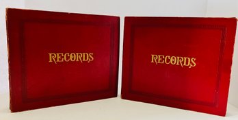 TWO 45 RPM STORAGE ALBUMS WITH THE OLD CLASSIC SINGERS' RECORDS--Nat King Cole-Sinatra-Eddie Fisher, More.....