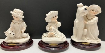 Giuseppe Armani --CAPODIMONTE--(Florence, Italy) Three Porcelain Figurines--SIGNED AND MARKED--Tallest Is 4'