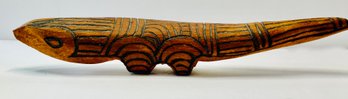 Large Hand Carved Wood Sand Goanna Lizard ---Australian Aboriginal Folk Art--13 Inches