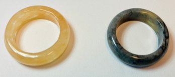 Jade Stone Polished Rings--Size 5 & 5.25