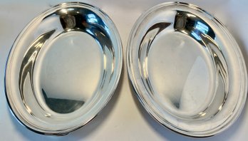 Two Attractive Gorham Electro-Plate Serving Plates--One With Handles--Very Good Condition With A Few Scratches