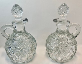 Vintage Oil And Vinegar Glass Cruets-Very Practical Today, As Well! These Are In Excellent Condition