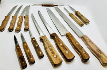 A Cook's Dream--A Huge Lot Of High Quality CHICAGO CUTLERY Brand Knives! 14 Knives Of Various Sizes And Uses