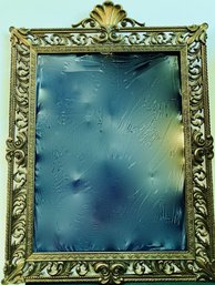 Stunning And Ornate Solid Brass Frame With Glass--MADE IN ITALY--Very Heavy.  Fits Picture:  15.5' X 11.5'