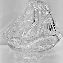 Beautiful And Sparkling Vintage Cut Glass Bridal Basket--photos Don't Do It Justice!