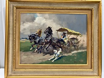 Original Oil Painting Framed And Signed  By Well-known Hungarian Artist ISTVAN BENYOVSZKY (1898-1969)