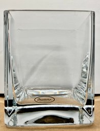 STUNNING HAND-MADE PASABAHCE BRAND CRYSTAL VASE---NEW---WITH LABEL--VERY HEAVY --6.5' X 5.5'