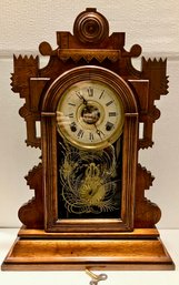 Antique HIGHLAND Clock From The Russell & Jones Clock Co---Completely Intact And Works Well---Chimes--Has Key