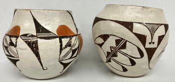 Two Smallish Native American ACOMA Pots---3.5' X 4'