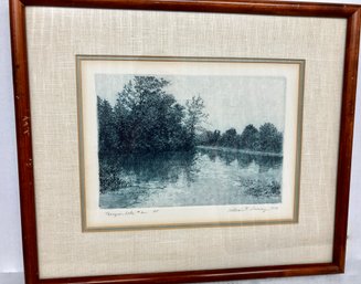 Sketch By Artist William T. Livesay Titled 'Thompson Lake'--Artist Proof---Framed--17' X 14.5'